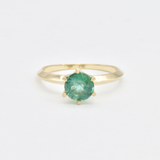 Certified Real Emerald Ring - 14k Gold Engagement Ring - Emerald Solitaire Ring