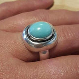 Blue Topaz Ring - Blue Statement Ring - Chunky Bezel Ring