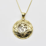 Rose Gold Om Pendant - Round Om Necklace, Buddhism Necklace