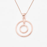 Circle Gold Necklace - Minimalist Round Necklace - Gold Double Pendant