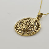 Hamsa Hand Pendant - Rose Gold Hamsa Hand Necklace, Round Hamsa Hand Pendant