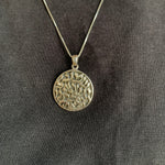 Shema Israel Pendant - Unique Round Silver Necklace in 925 Sterling Silver, perfect for meaningful gifts and stylish daily wear.