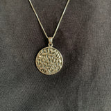 Shema Israel Pendant - Unique Round Silver Necklace in 925 Sterling Silver, perfect for meaningful gifts and stylish daily wear.