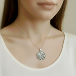 Shema Israel Pendant - Stylish Round Silver Necklace in 925 Sterling Silver, ideal for special celebrations and everyday chic.