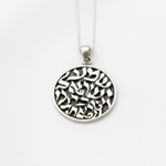 Shema Israel Pendant - Round Silver Necklace - Statement Silver Necklace made in 925 Sterling Silver. Ideal for everyday wear and perfect for birthday gifting and special occasions.