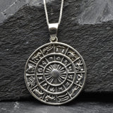 Gold Zodiac Pendant - Zodiac Wheel Pendant, Astrology Sign Pendant