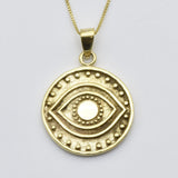 Silver Eye Necklace - Evil Eye Pendant - Silver Statement Necklace