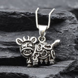 Gold Cow Pendant - Year of the Ox Necklace, Gold Cow Charm Pendant
