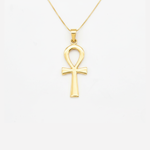 Gold Cross Pendant - Ankh Pendant, Egyptian Cross Pendant made in 18k Gold Vermeil. Ideal for everyday wear and perfect for birthday gifting and special occasions.
