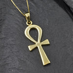 Charming Gold Ankh Pendant in 18k Gold Vermeil, an elegant accessory for daily use and cherished gift for loved ones.