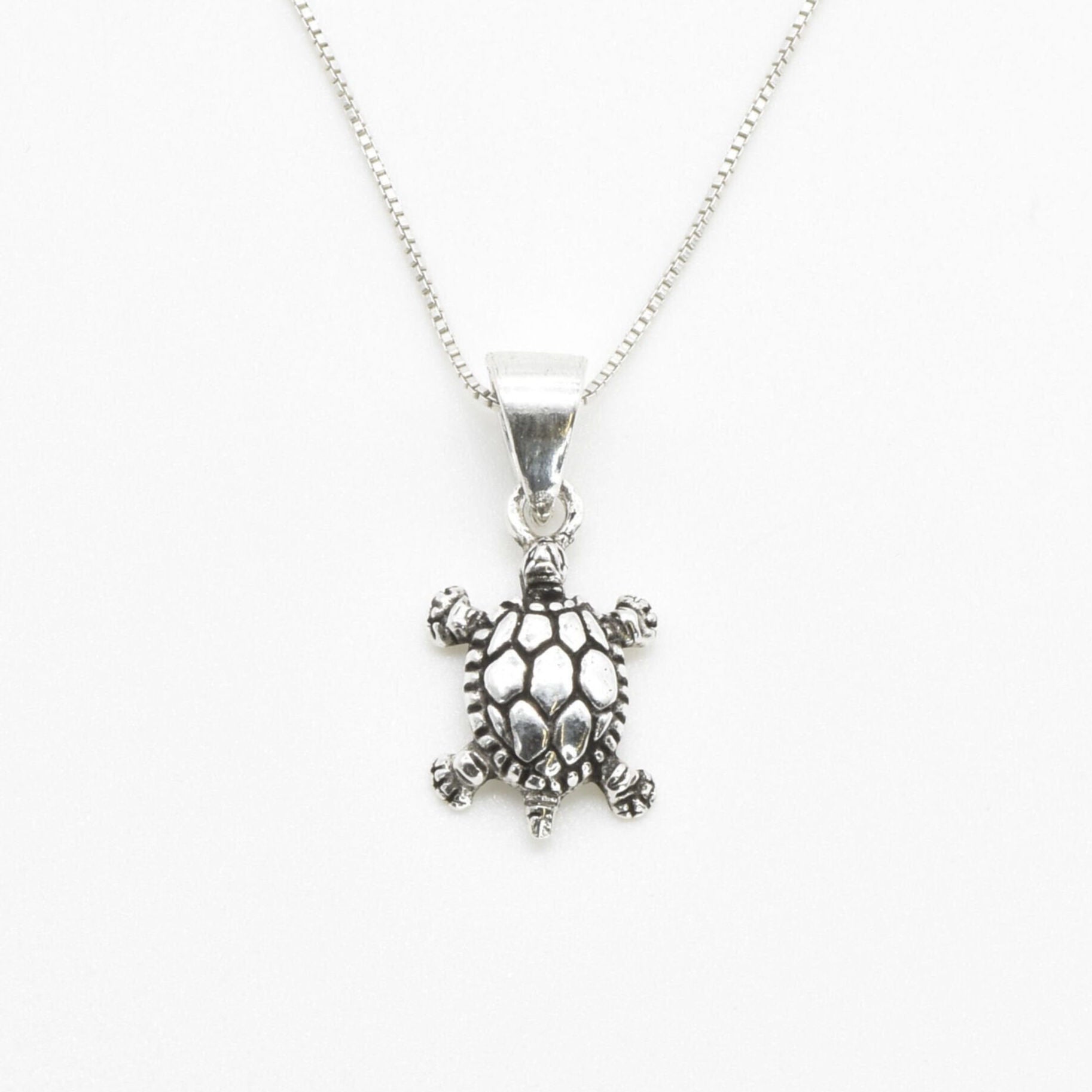 Silver Turtle Pendant - Silver Tortoise Necklace - Silver Animal Necklace made in 925 Sterling Silver. Ideal for everyday wear and perfect for birthday gifting and special occasions.