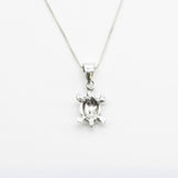 Silver Turtle Pendant - Silver Tortoise Necklace - Silver Animal Necklace