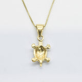Gold Turtle Pendant - Small Turtle Necklace, Animal Lover Gold Pendant
