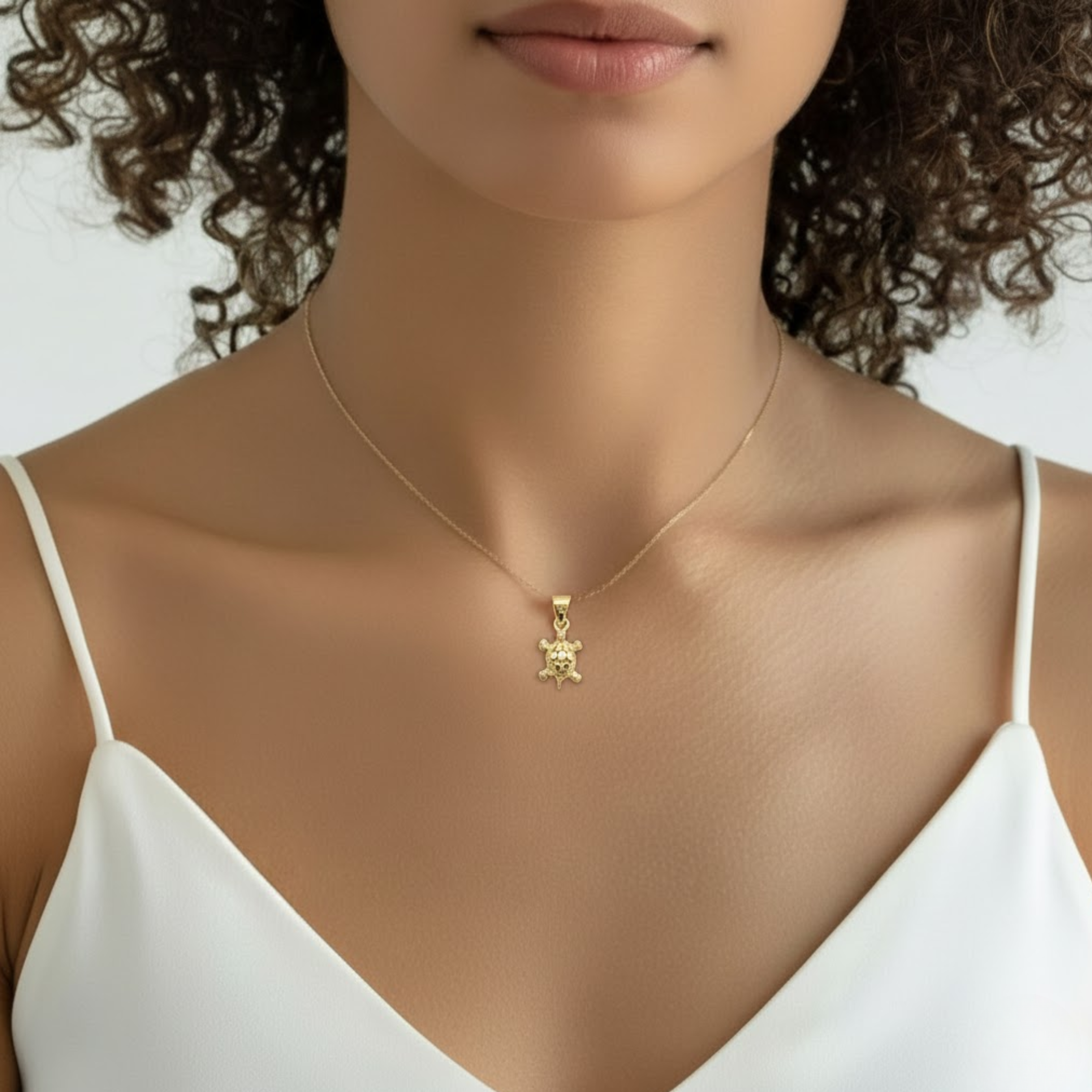 Gold Turtle Pendant Necklace - Dainty 18k Gold Vermeil Jewelry, perfect for animal lovers and special occasions.