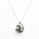 Love Knot Gold Pendant - Round Twisted Pendant, Gold Knot Necklace
