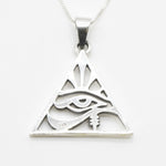 Pyramid Eye Pendant - Chic Silver Eye Necklace in 925 Sterling Silver, perfect for any occasion and meaningful gift giving.