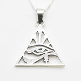 Pyramid Eye Pendant - Chic Silver Eye Necklace in 925 Sterling Silver, perfect for any occasion and meaningful gift giving.