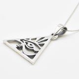 Pyramid Eye Pendant - Unique Silver Eye Necklace crafted in 925 Sterling Silver, ideal for gifting and everyday elegance.
