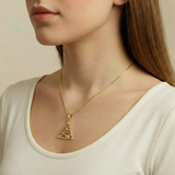 Gold Egyptian Eye Pendant - Exquisite pyramid eye necklace in 18k Gold Vermeil, a stylish accessory for any occasion.