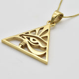 Gold Egyptian Eye Pendant - Stunning 18k Gold Vermeil eye necklace, ideal for gifting and elevating any outfit.