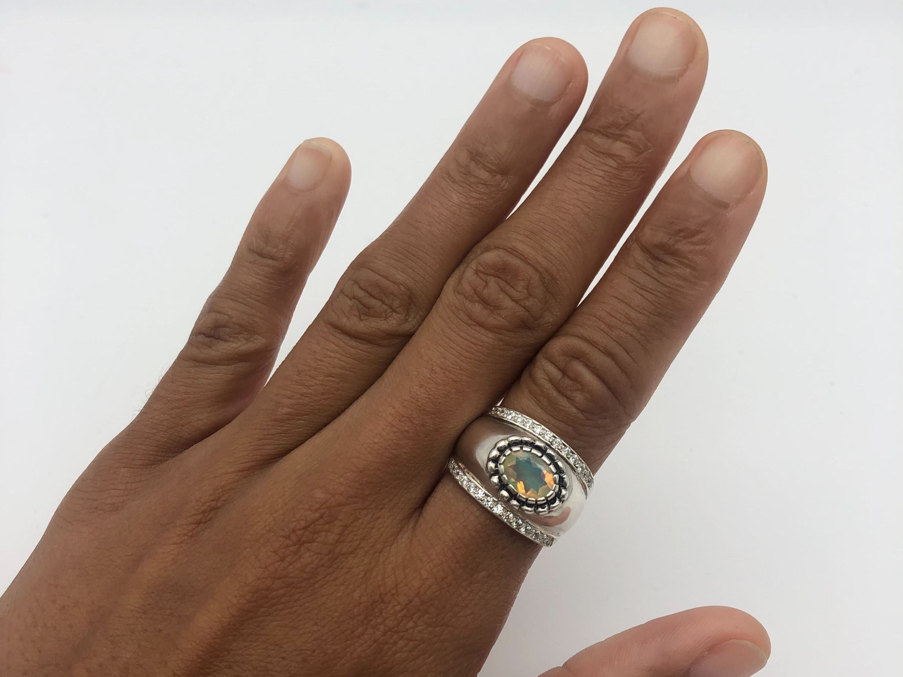 2497-R-nEOO-S: Sterling Silver 925 Ethiopain Opal