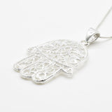 Gold Hamsa Pendant - Religious Hand Necklace, Symbolic Hand Pendant
