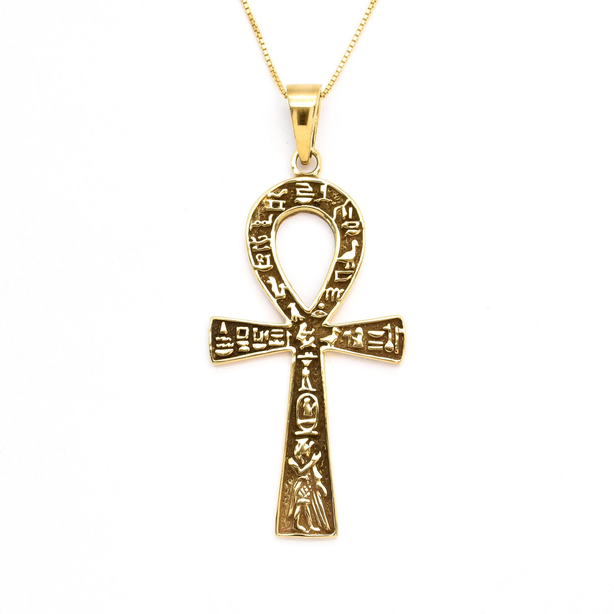 Gold Ankh Pendant - Vintage Cross Pendant, Ancient Necklace made in 18k Gold Vermeil. Ideal for everyday wear and perfect for birthday gifting and special occasions.