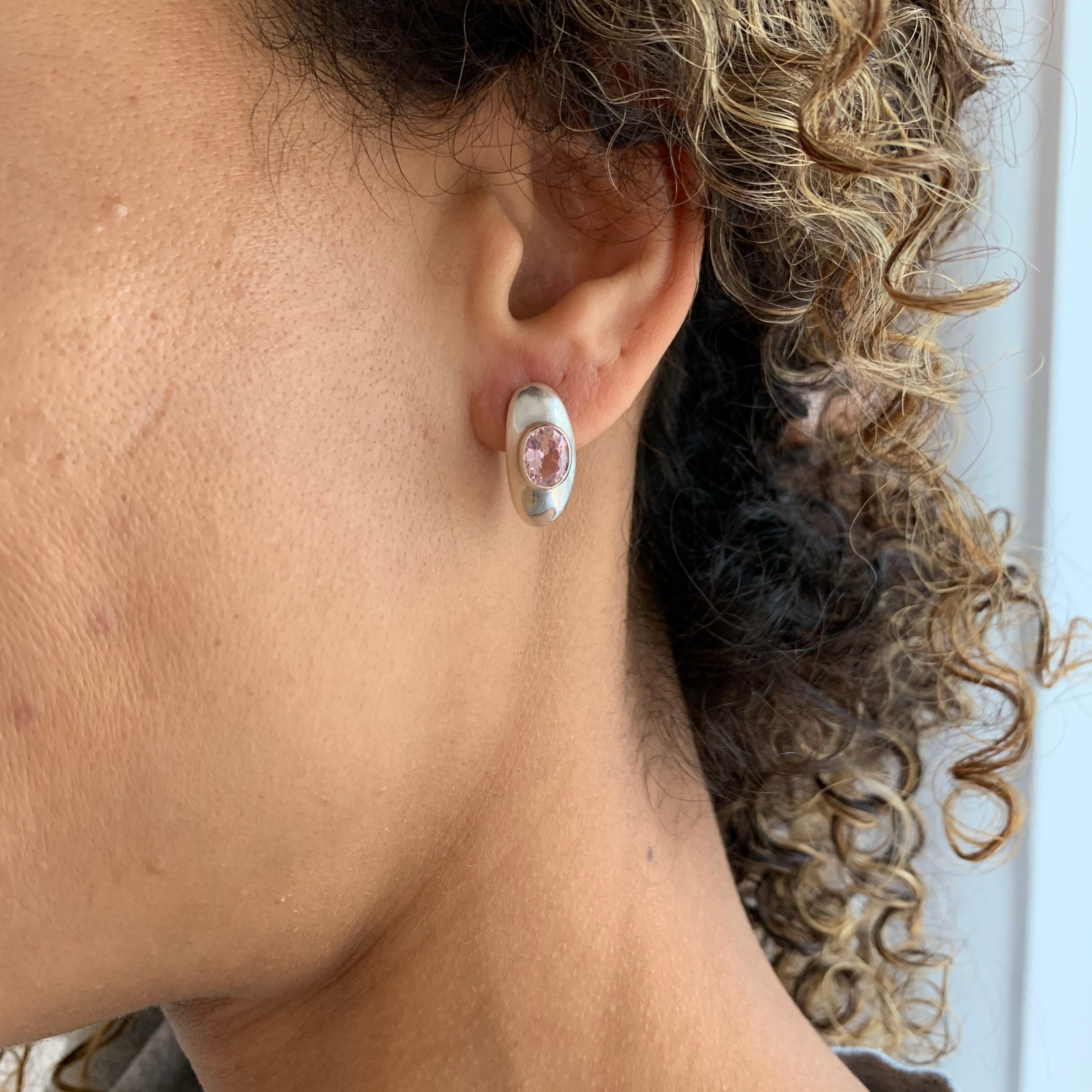 2874-E-cMOR: Sterling Silver 925 Created Morganite