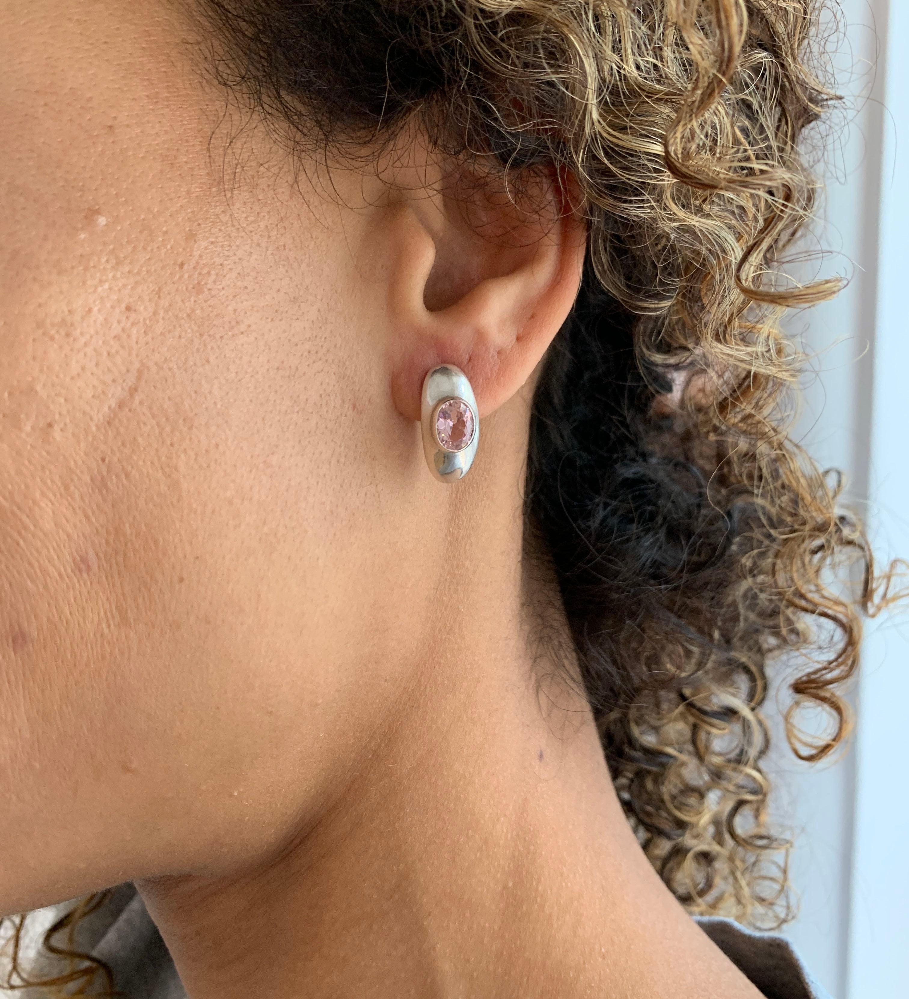 2874-E-cMOR: Sterling Silver 925 Created Morganite