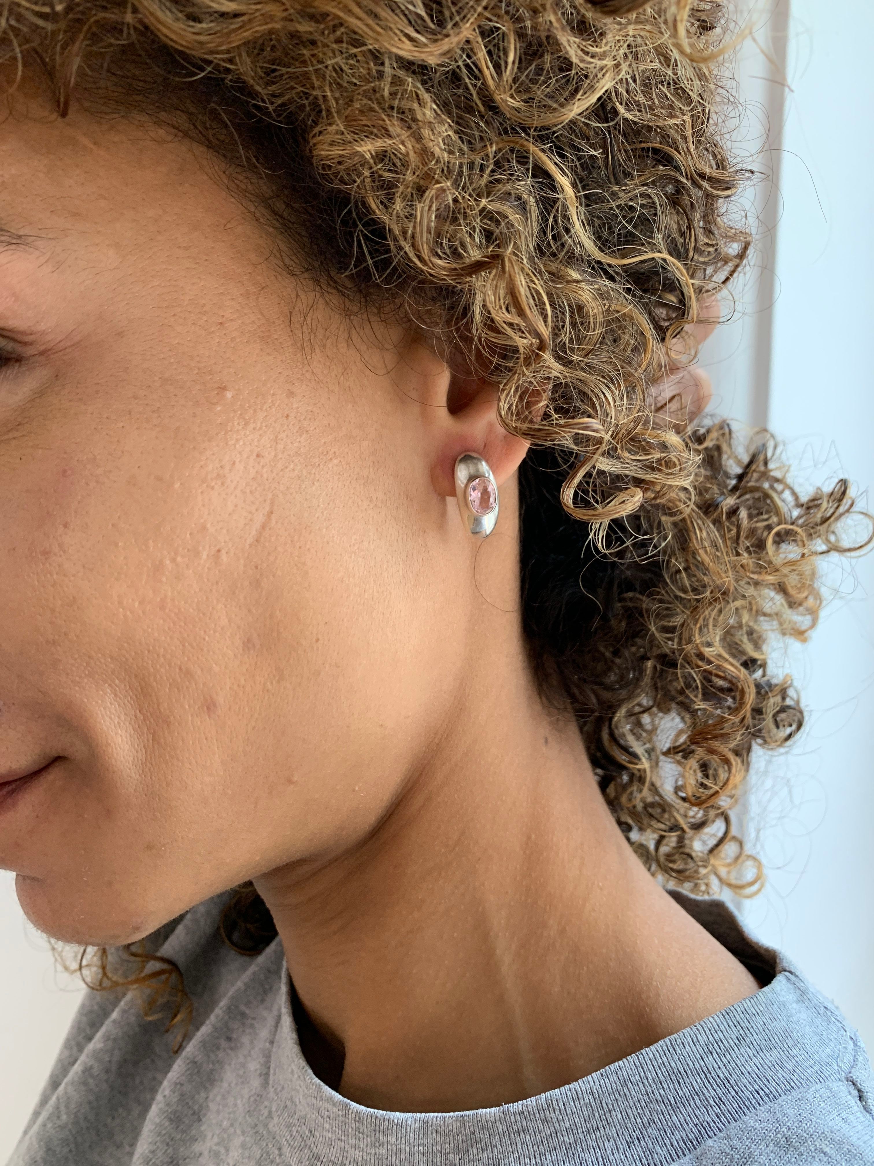 2874-E-cMOR: Sterling Silver 925 Created Morganite