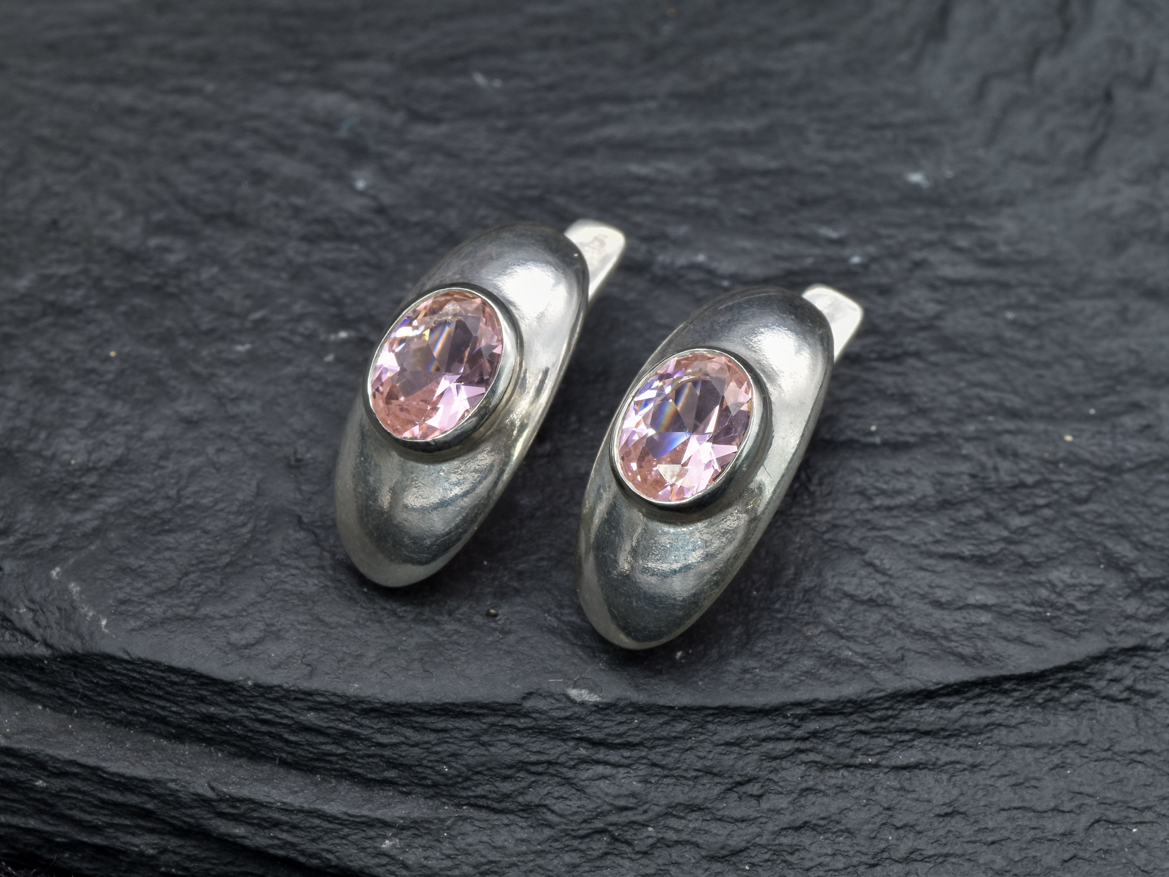 2874-E-cMOR: Sterling Silver 925 Created Morganite