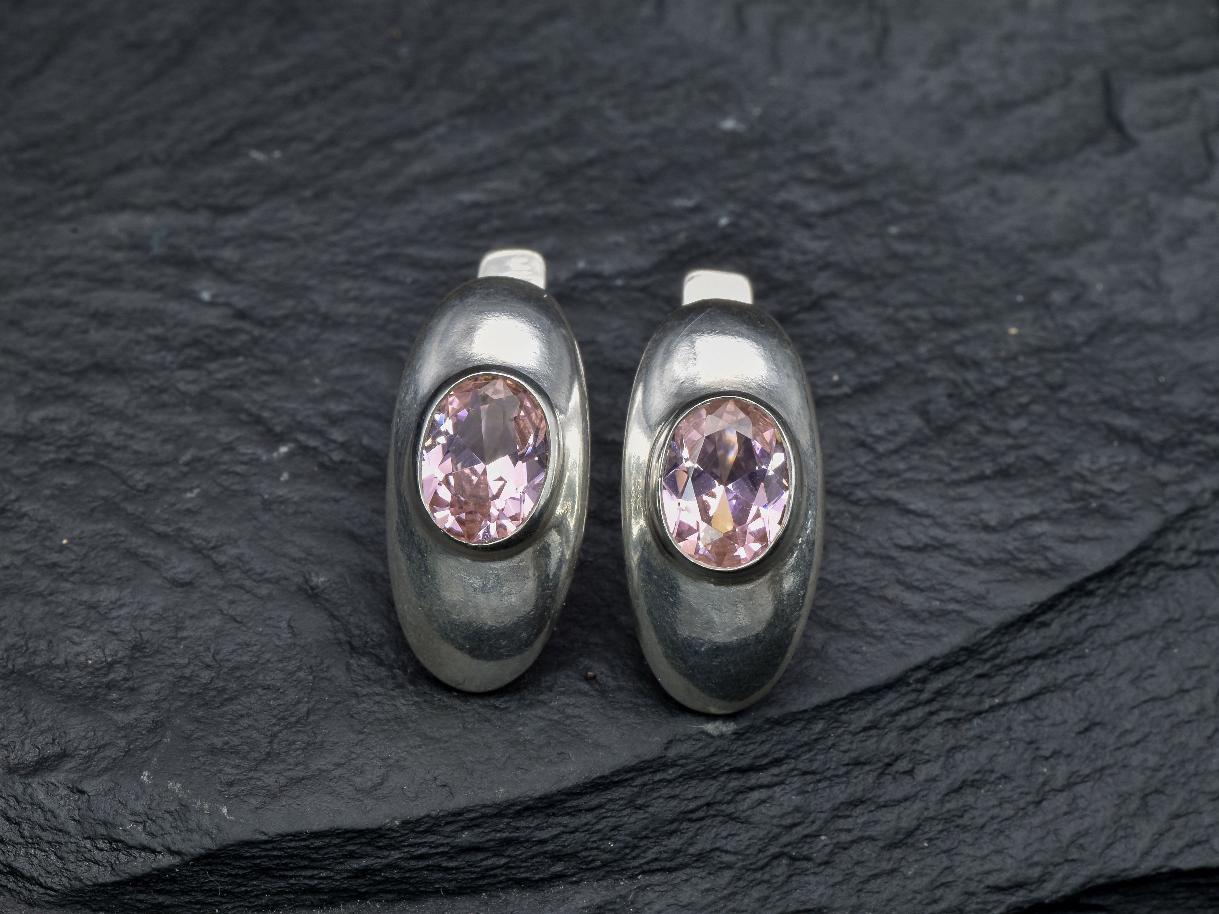 2874-E-cMOR: Sterling Silver 925 Created Morganite