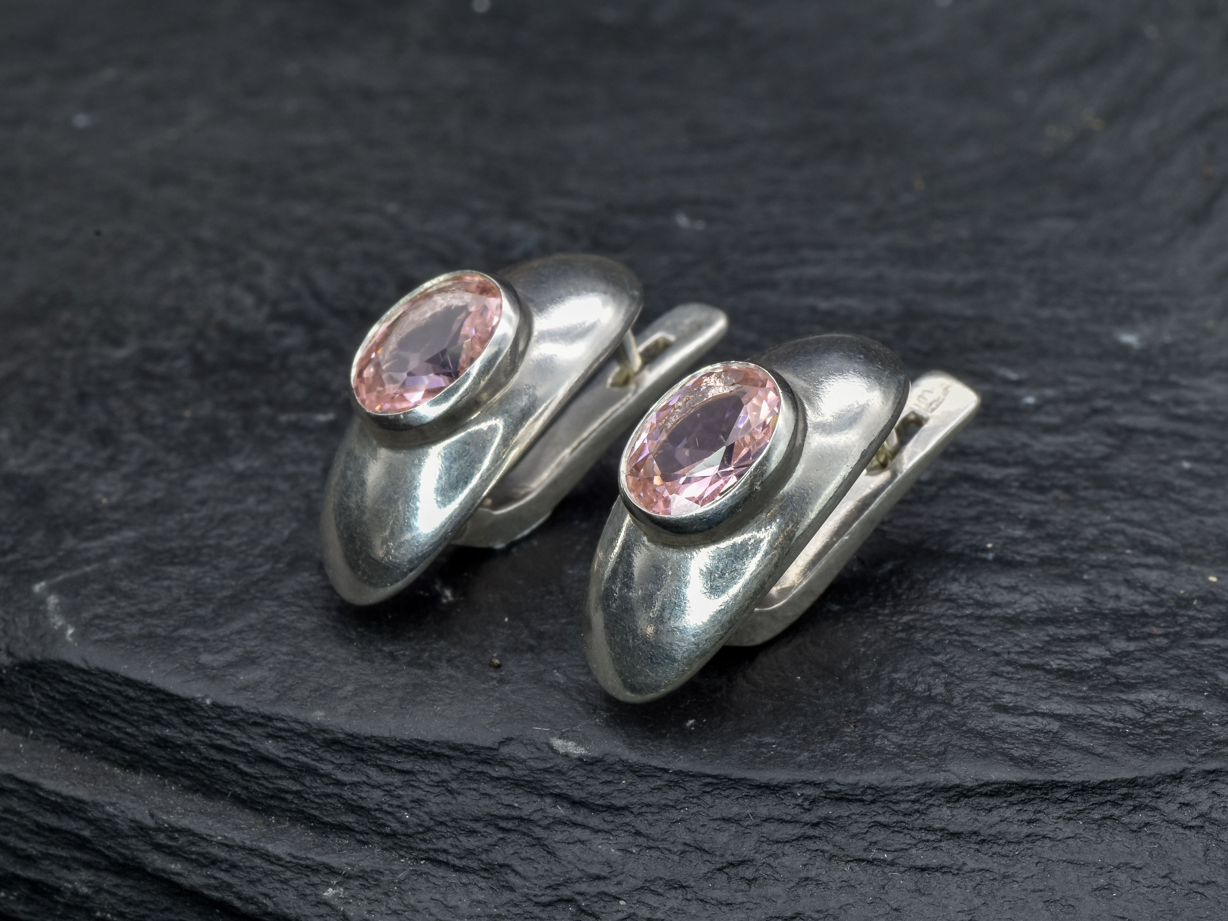 2874-E-cMOR: Sterling Silver 925 Created Morganite