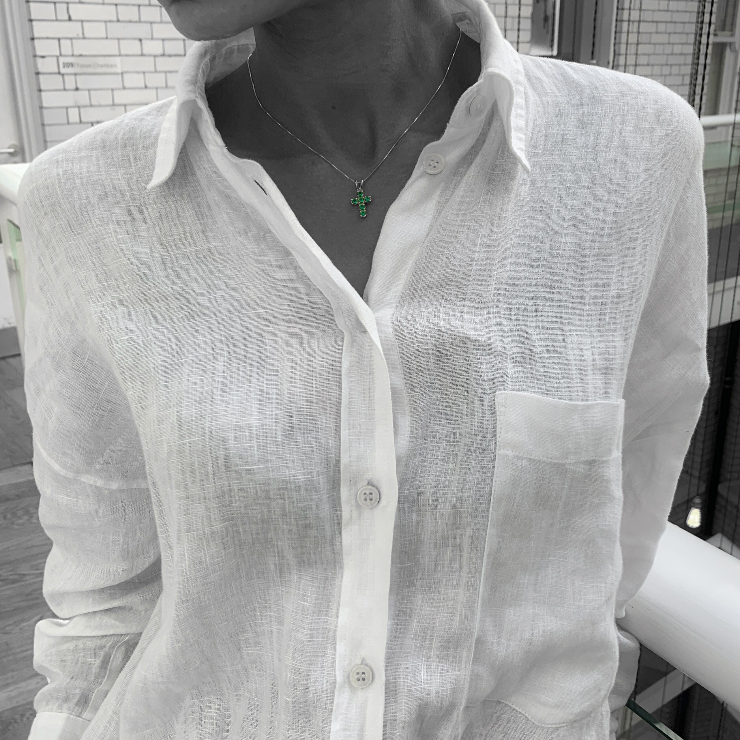 Elegant 925 Sterling Silver Emerald Pendant with Round Created Green Emerald, perfect for May birthdays and everyday wear.