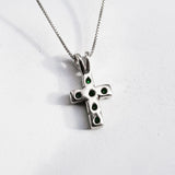 Charming 925 Sterling Silver Pendant adorned with a Round Created Green Emerald, ideal for May birthday celebrations and daily use.