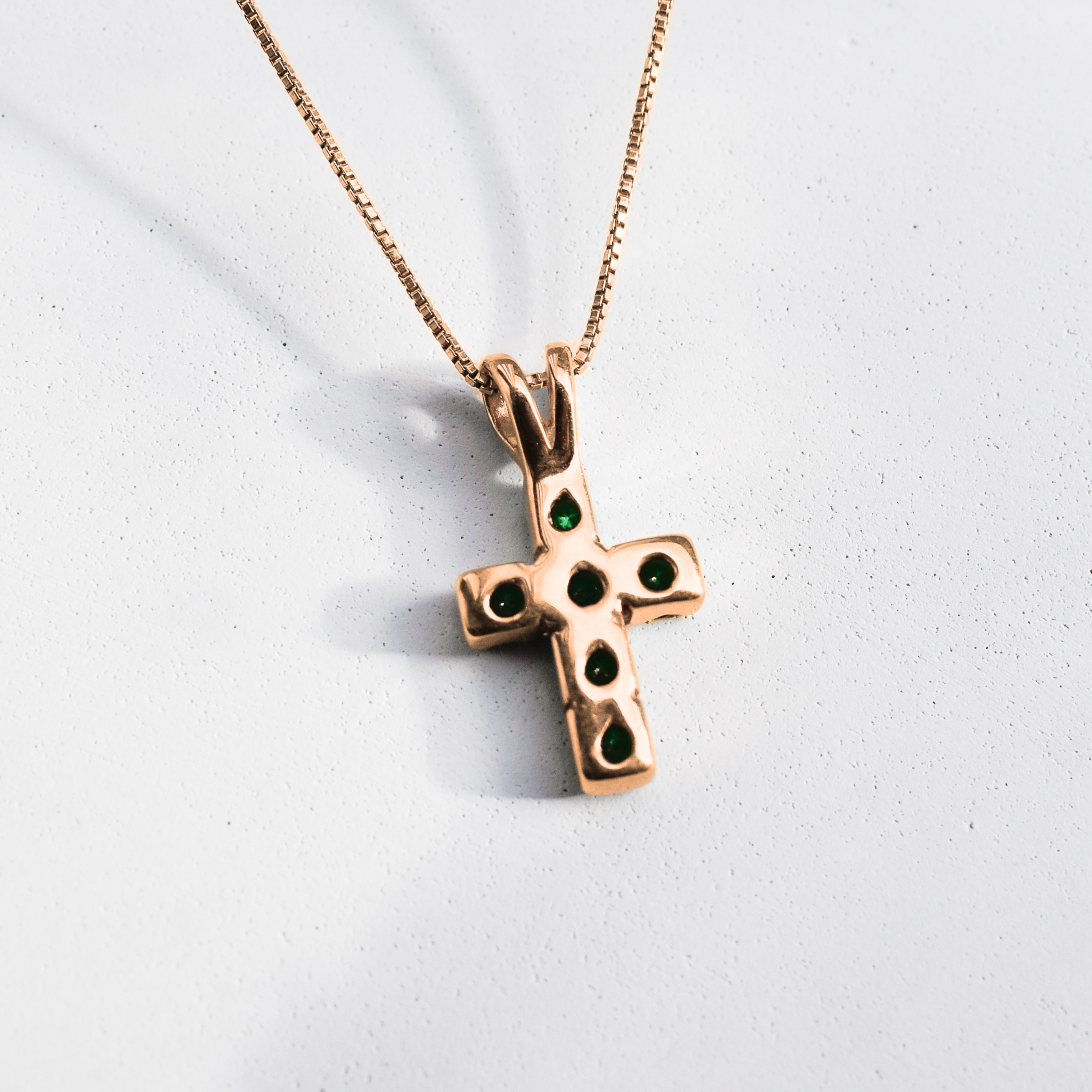 Stunning Rose Gold Vermeil Emerald Pendant showcasing a vibrant Created Green Emerald, perfect for daily wear and celebrations.