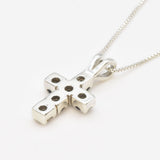 Sapphire Cross Pendant in 925 Sterling Silver - A striking blue necklace, ideal for everyday wear or special celebrations.