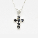 Onyx Cross Pendant - Silver Cross Necklace - Black Cross Necklace made in 925 Sterling Silver. Ideal for everyday wear and perfect for birthday gifting and special occasions.