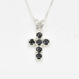 Onyx Cross Pendant - Silver Cross Necklace - Black Cross Necklace made in 925 Sterling Silver. Ideal for everyday wear and perfect for birthday gifting and special occasions.
