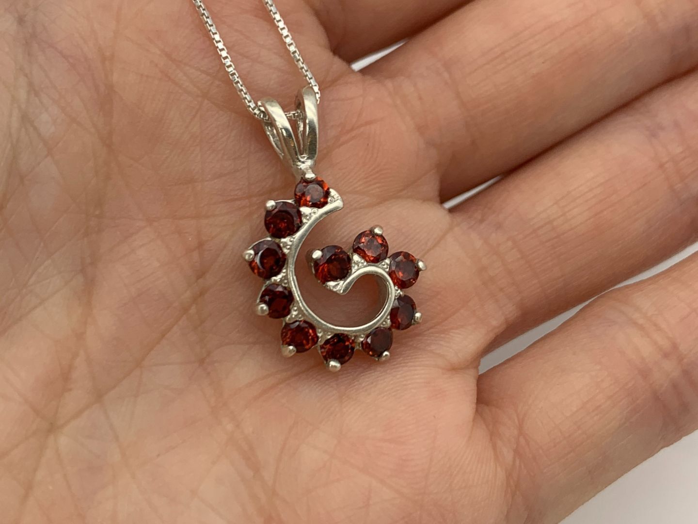 2299-P-nGAR: Sterling Silver 925 Natural Garnet