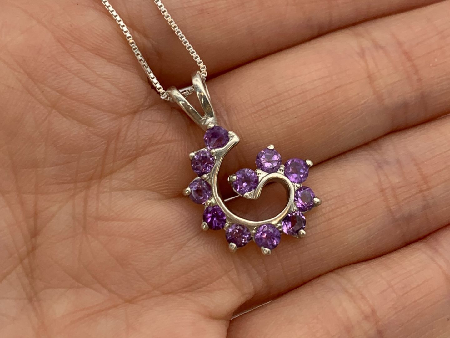 2299-P-nAME: Sterling Silver 925 Natural Amethyst