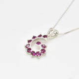 Spiral Ruby Pendant - Silver Ruby Pendant - July Birthstone Necklace