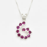 Spiral Ruby Pendant - Silver Ruby Pendant - July Birthstone Necklace