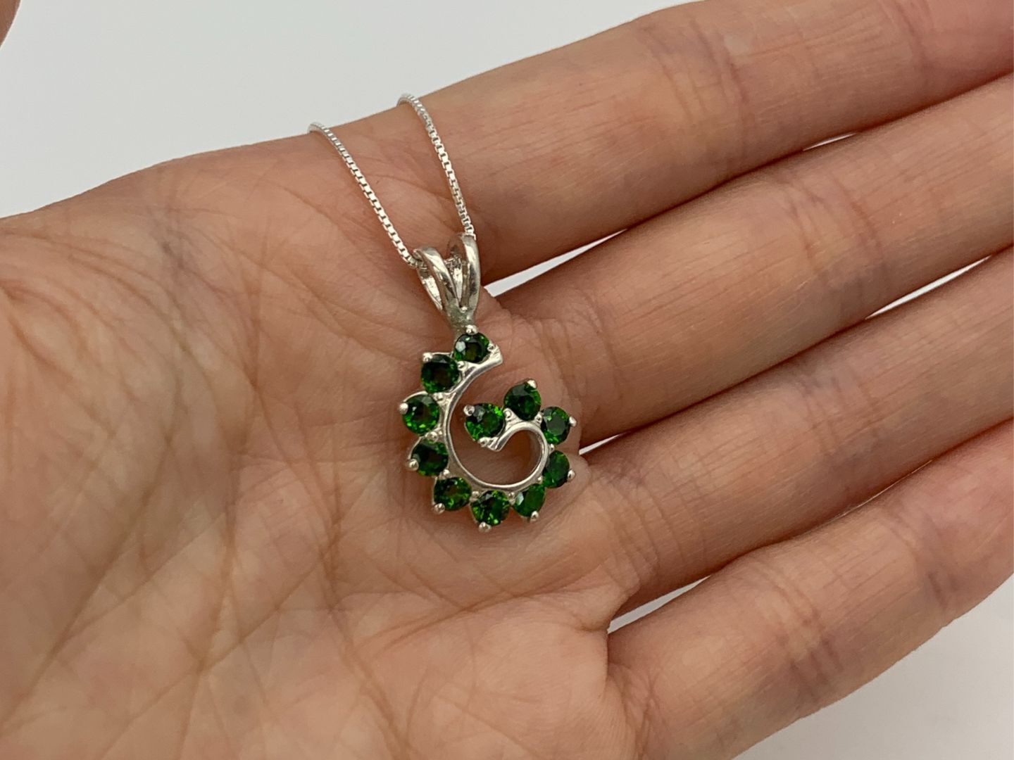 2299-P-nCDD: Sterling Silver 925 Natural Chrome Diopside