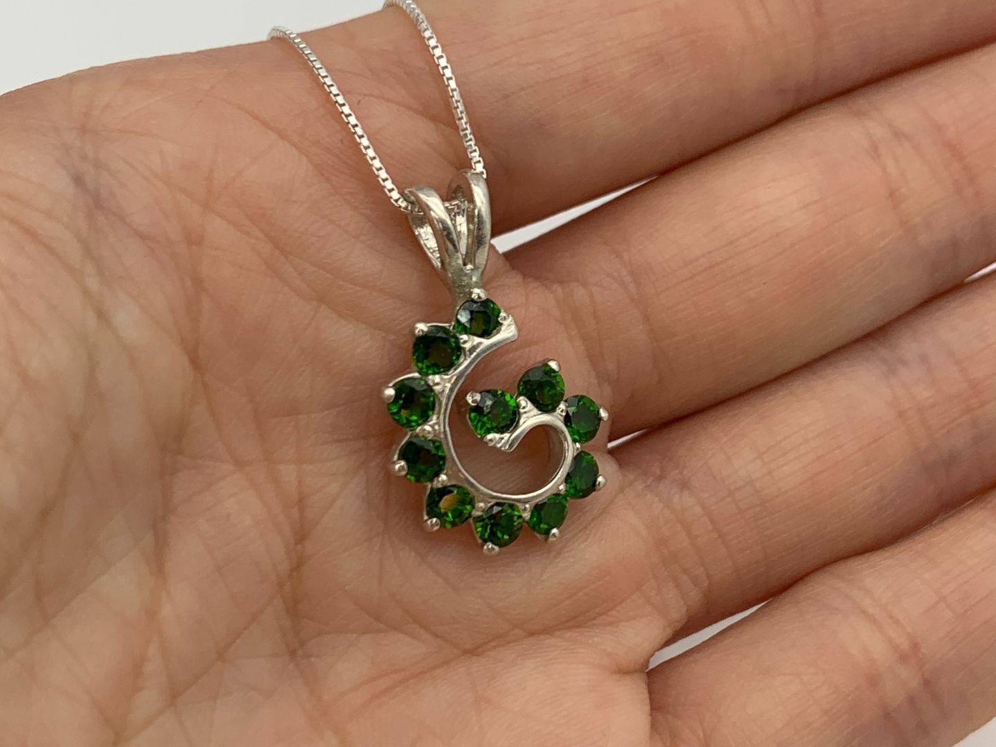 2299-P-nCDD: Sterling Silver 925 Natural Chrome Diopside