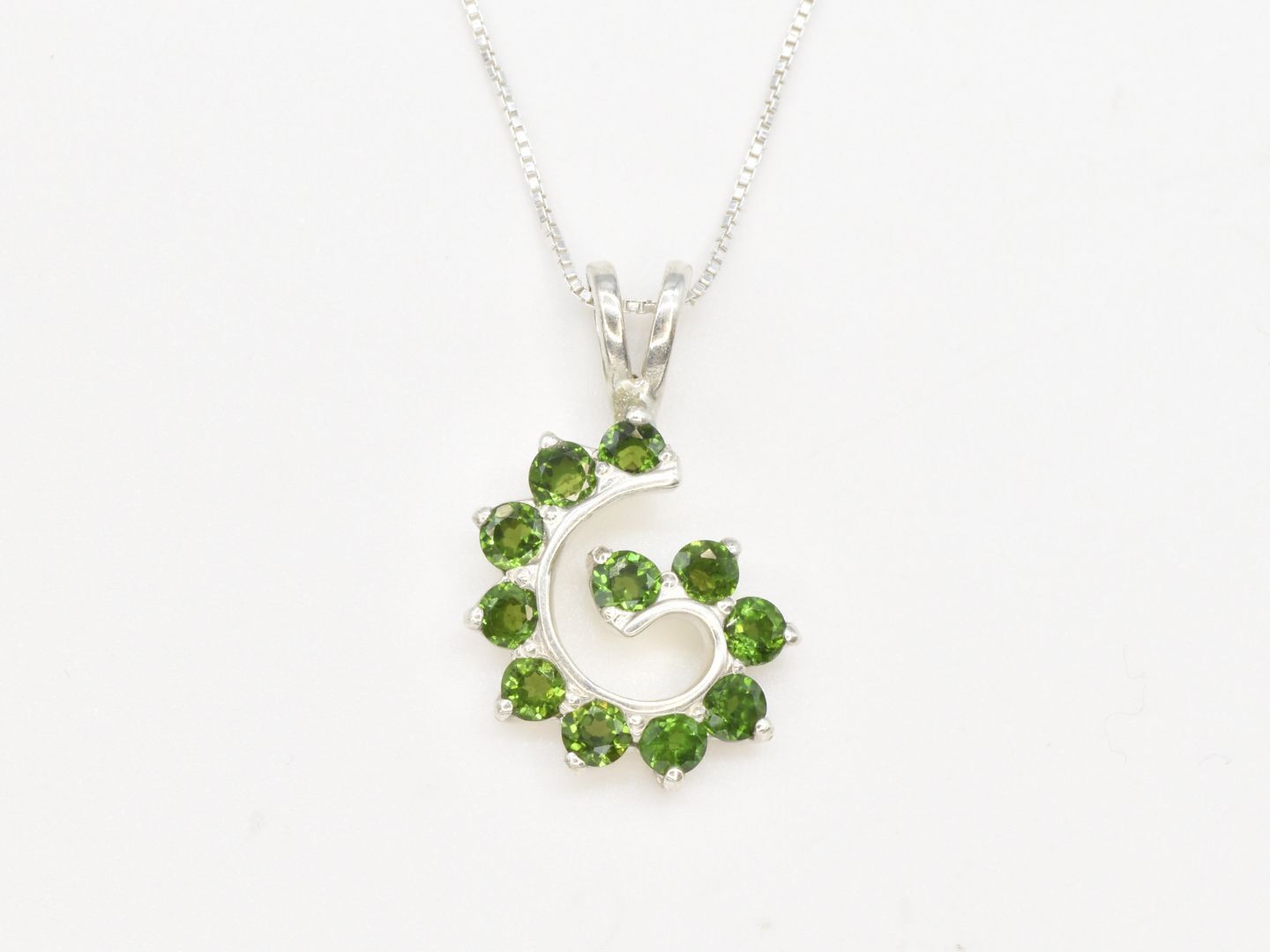 2299-P-nCDD: Sterling Silver 925 Natural Chrome Diopside