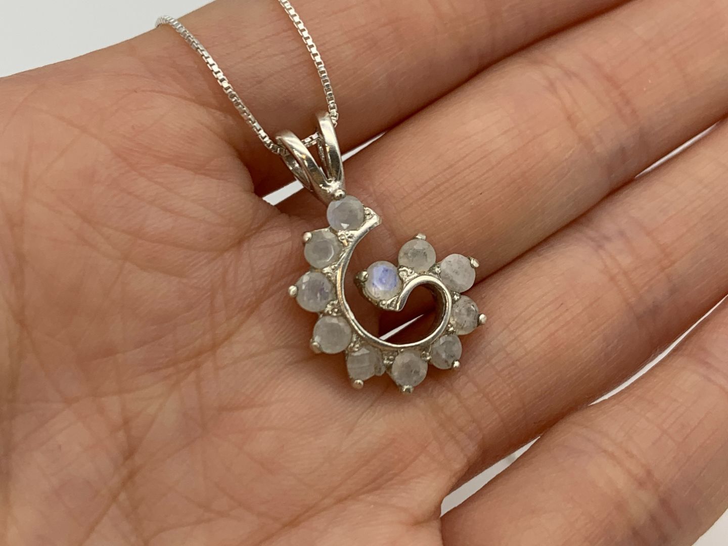 2299-P-nMOO: Sterling Silver 925 Natural Moonstone