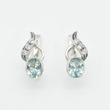 Aquamarine Earrings - Blue Drop Earrings - Vintage Bezel Earrings