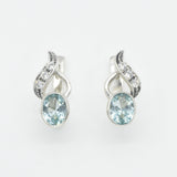 Aquamarine Earrings - Blue Drop Earrings - Vintage Bezel Earrings