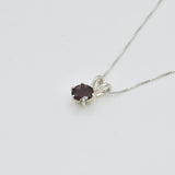 Dainty Garnet Pendant, January Birthstone Necklace, Round Red Garnet Pendant